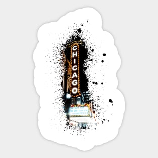 Chicago Sign //Paint Splash Sticker